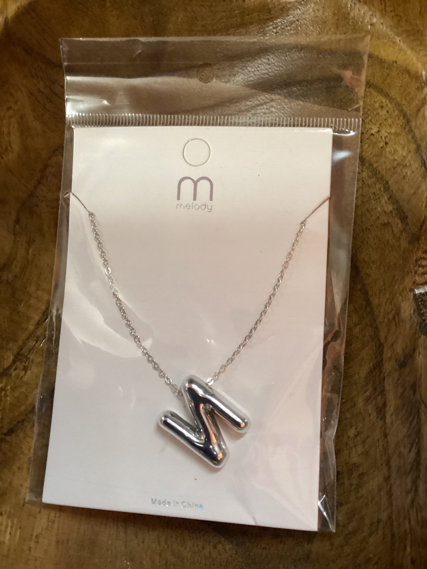 Silver Letter N Necklace