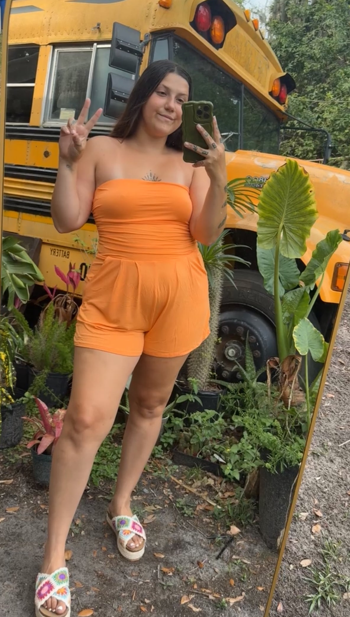 ORANGE SLEEVELESS ROMPER