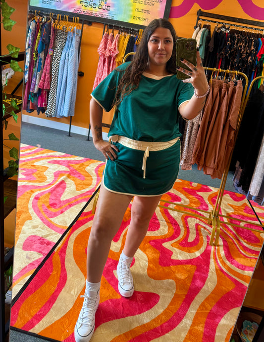 Golf Girl Shorts Set green