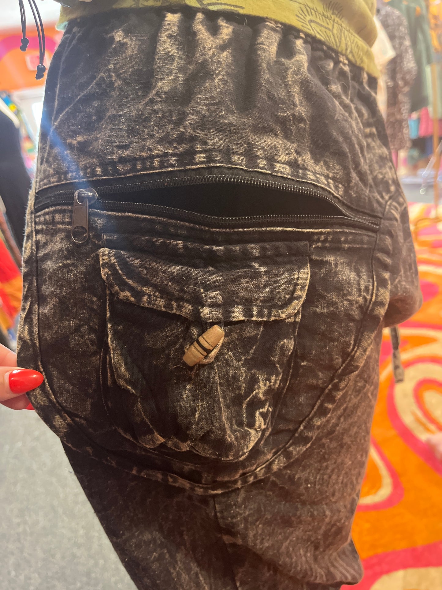 Black Stonewash Joggers