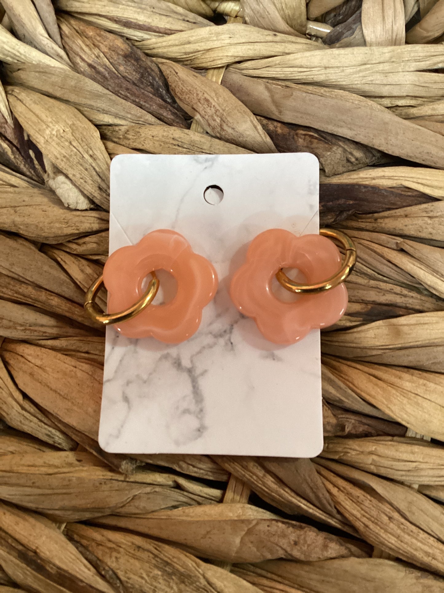 Orange Flower Power Earrings