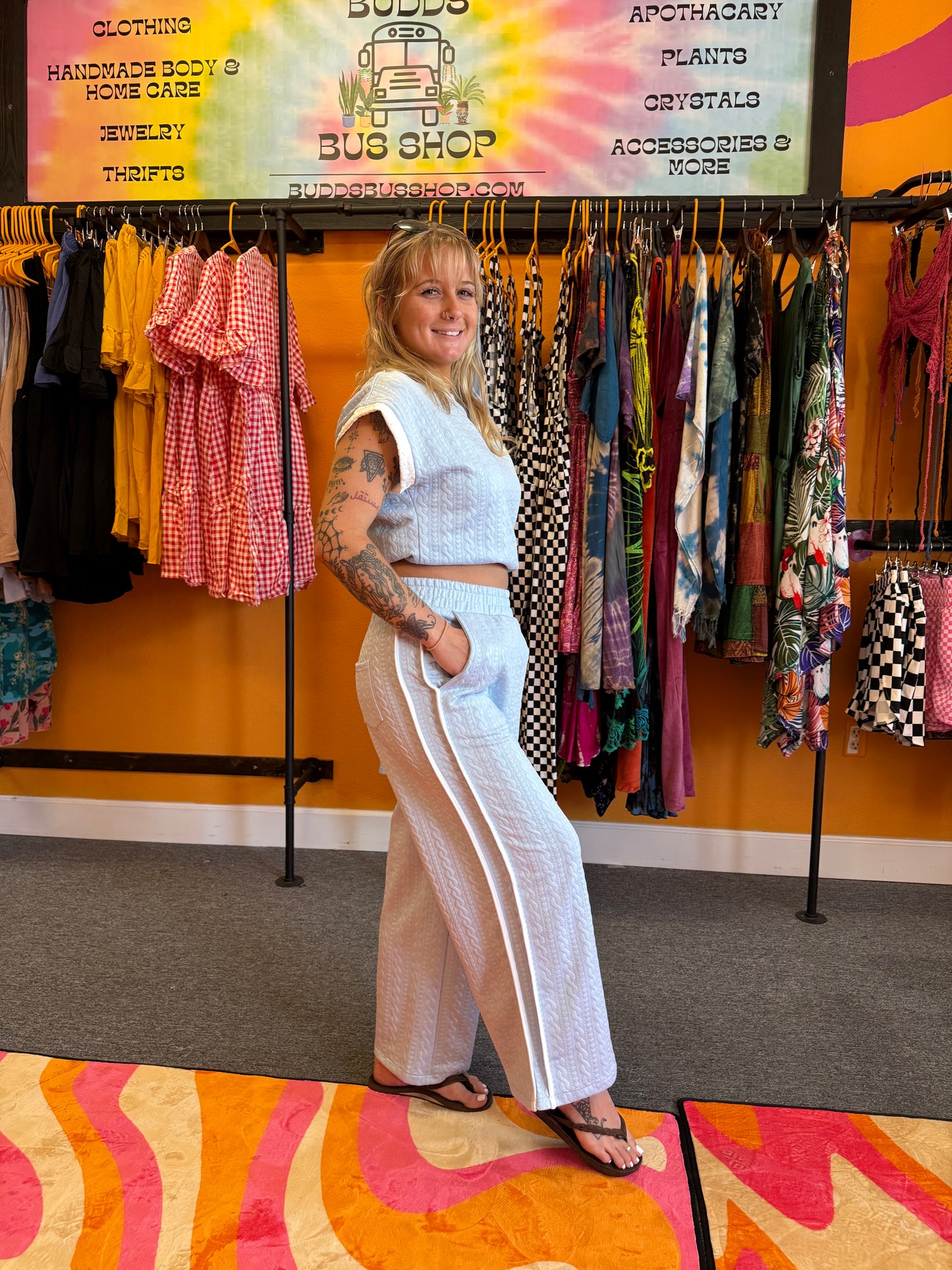 Light blue Quilted Set