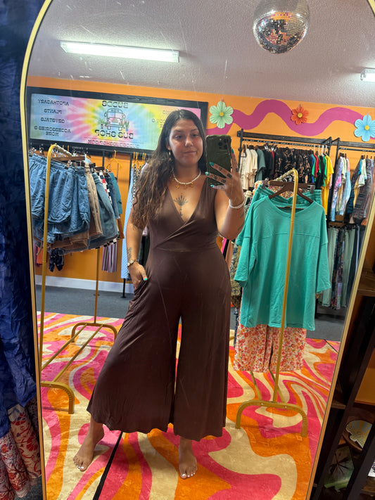 Brown Sway Tank Romper