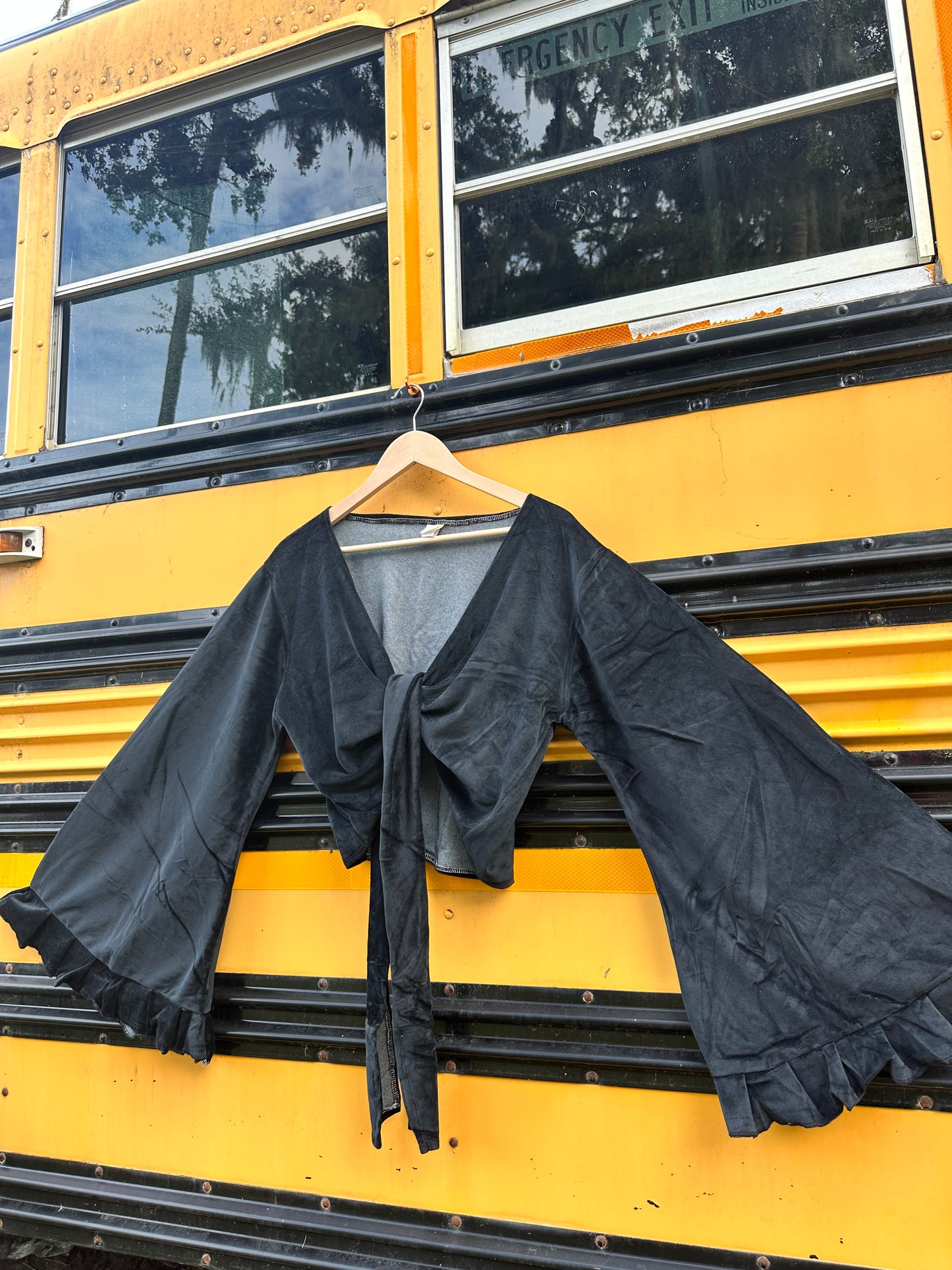 FAIRY DUST VELVET BELLSLEEVE TOP