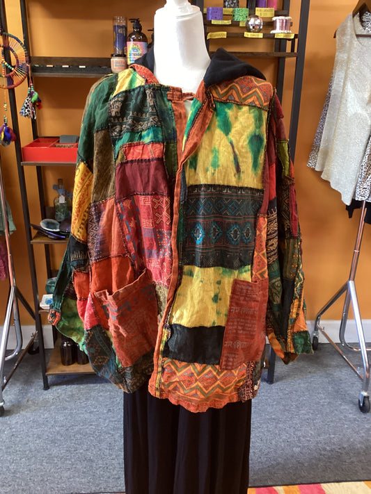 Oversized patchwork jacket