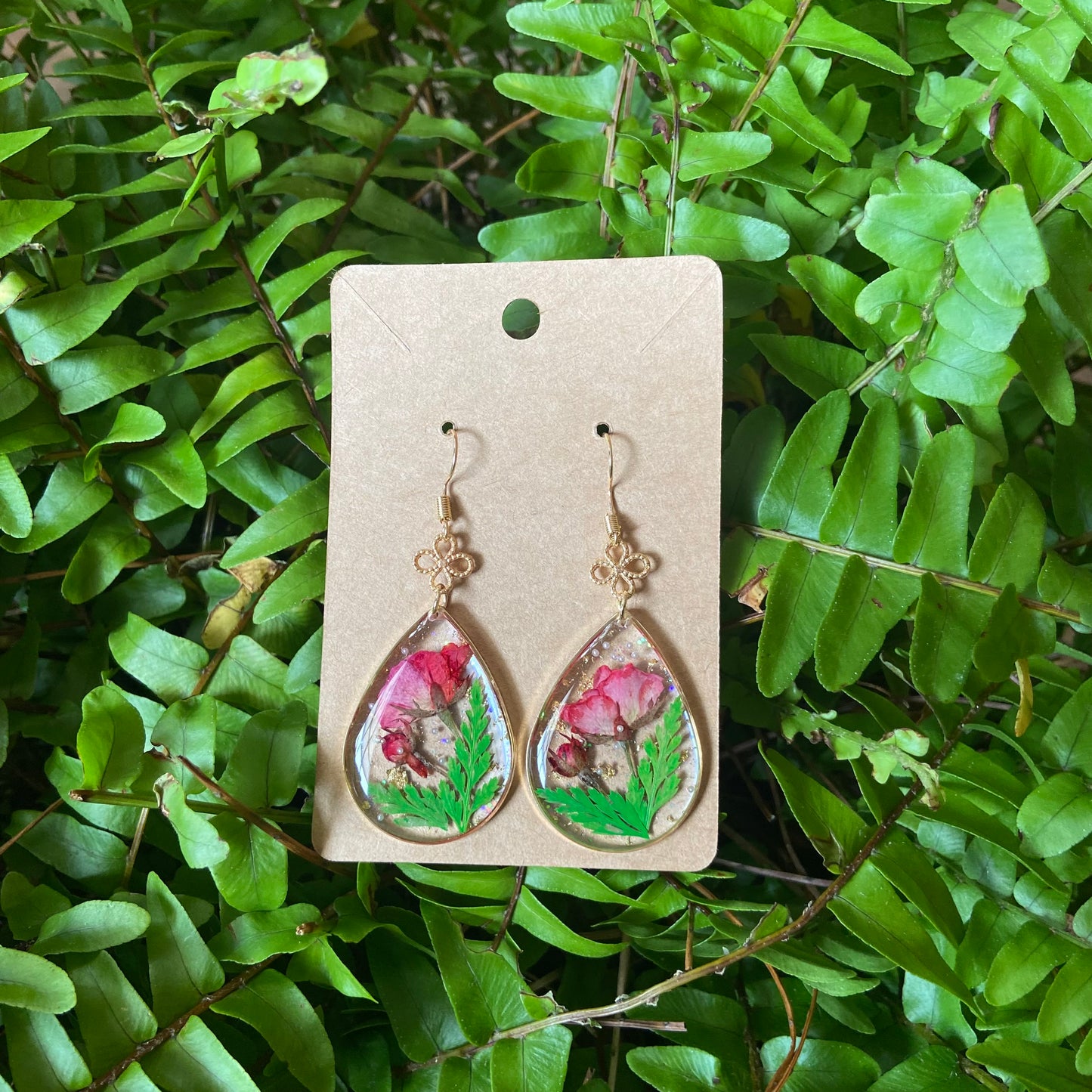 Rose and Fern Earrings