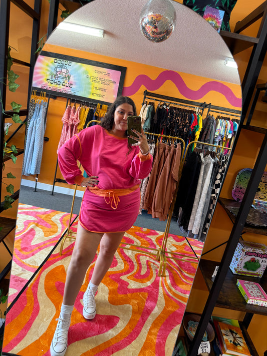 Groovy Girl Pink/Orange Skort Set