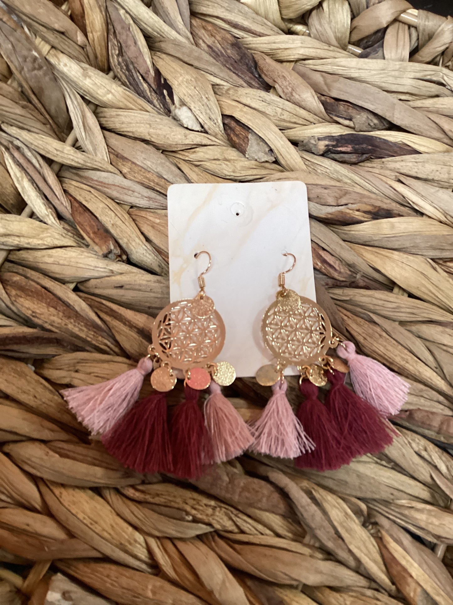 Purple Tassel Earrings