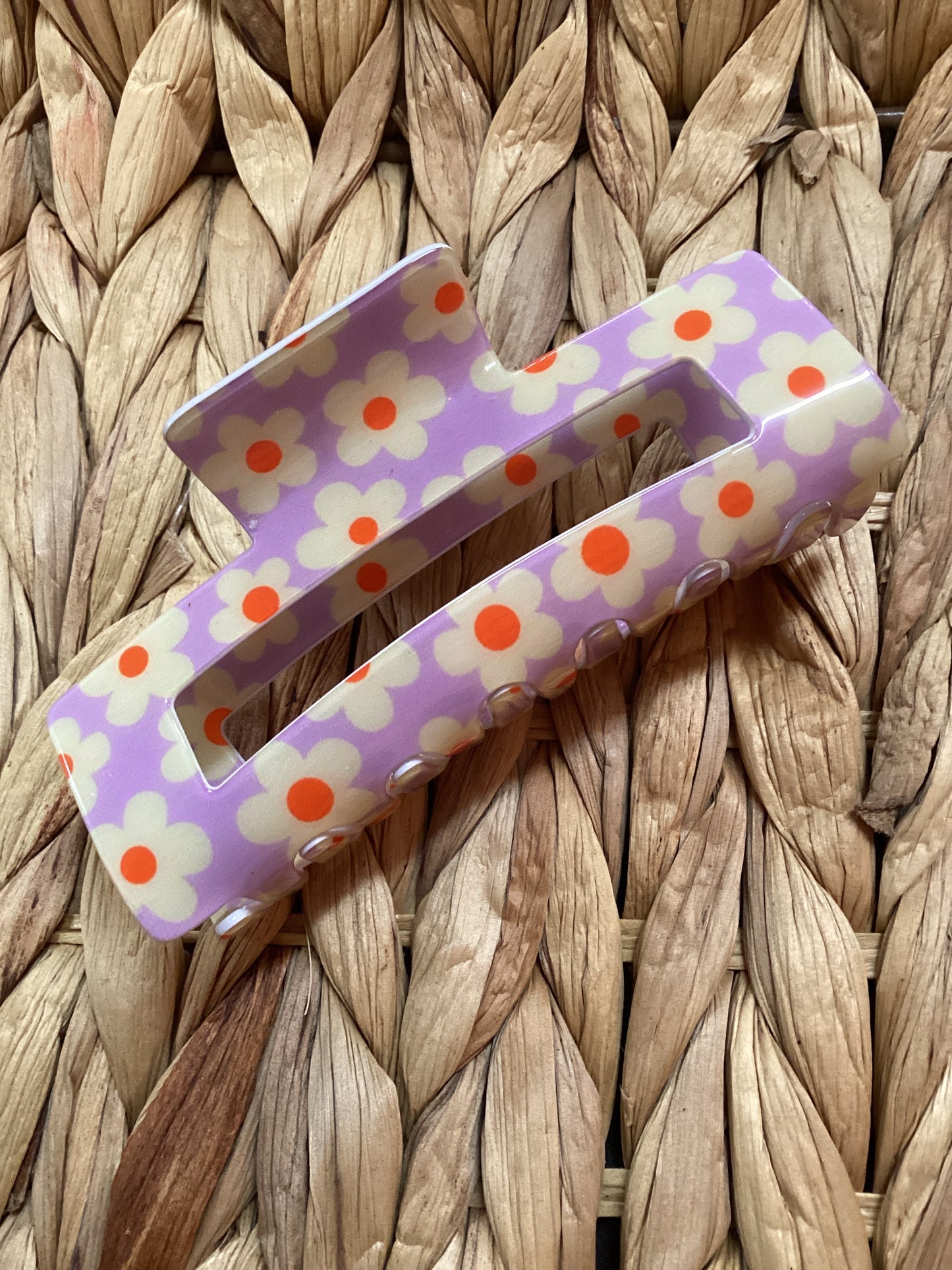 Purple Daisy Claw Clip