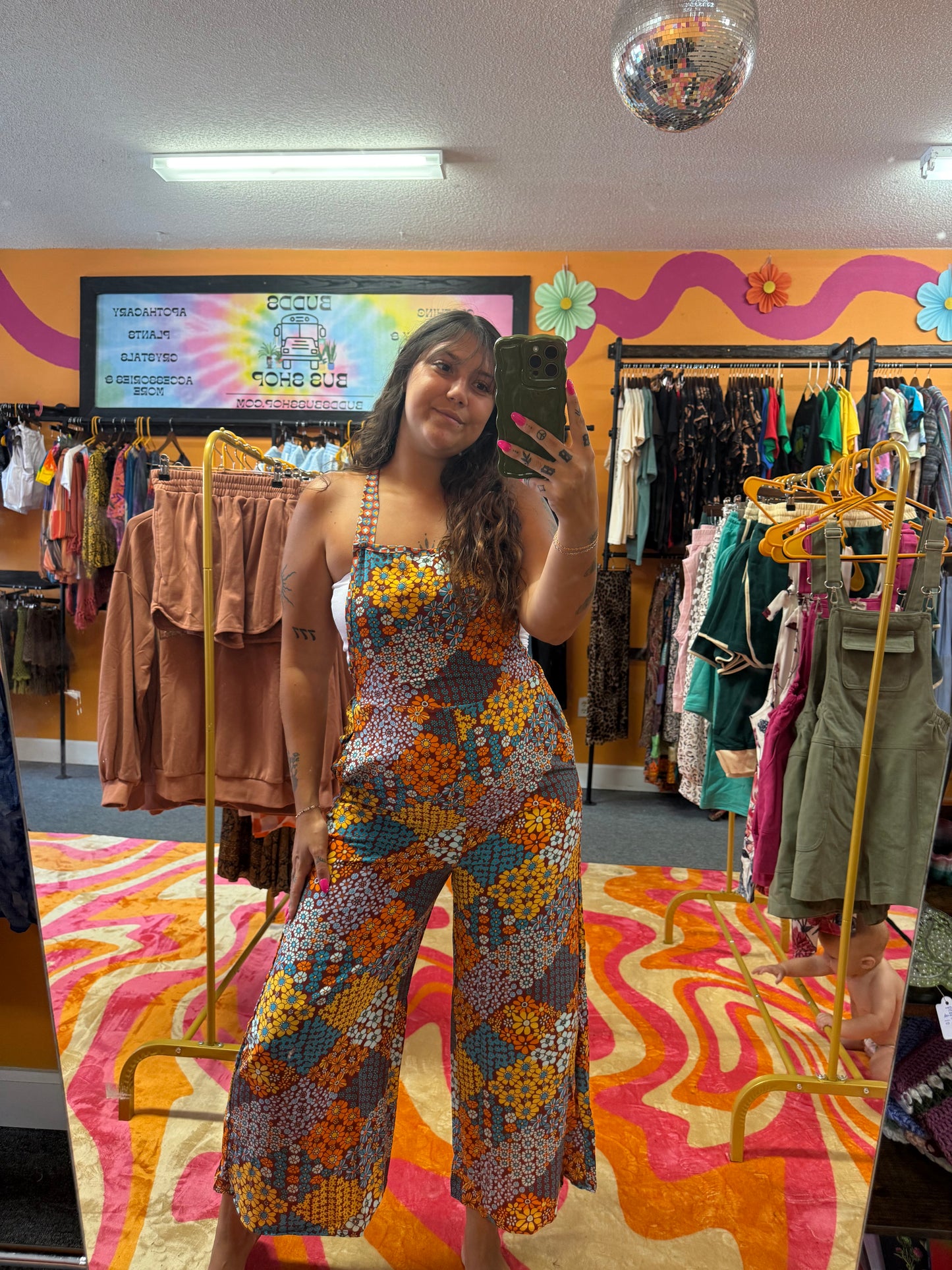 Retro Flower Overalls