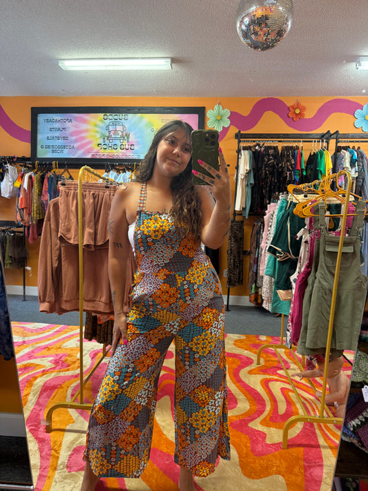 Retro Flower Overalls