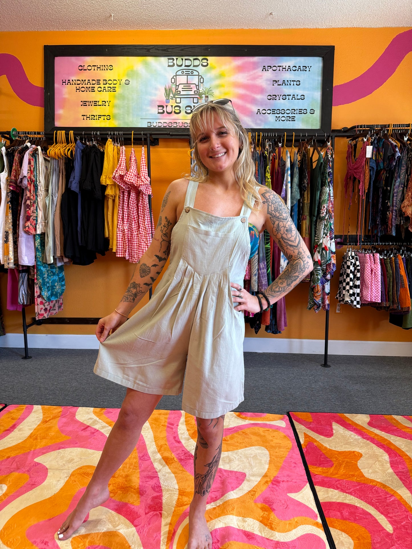 Beachy Boho Overall Shorts