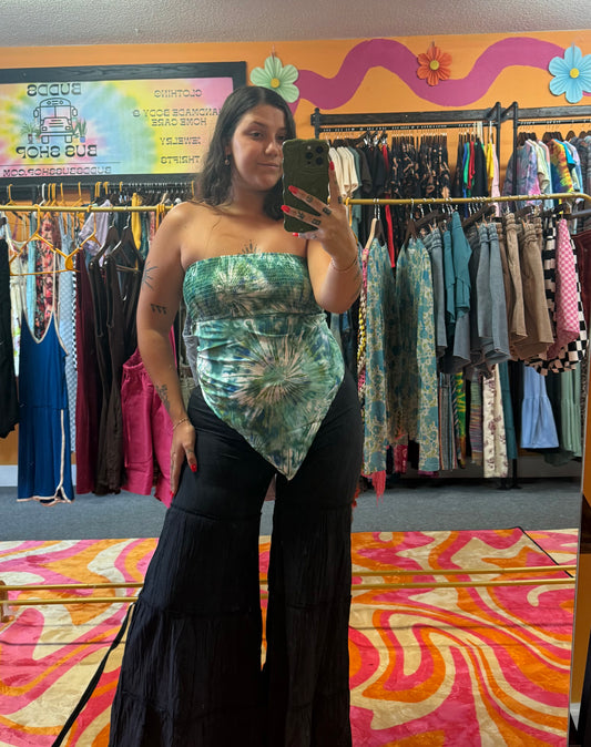 GREEN FIREWORK BANDANA TOP