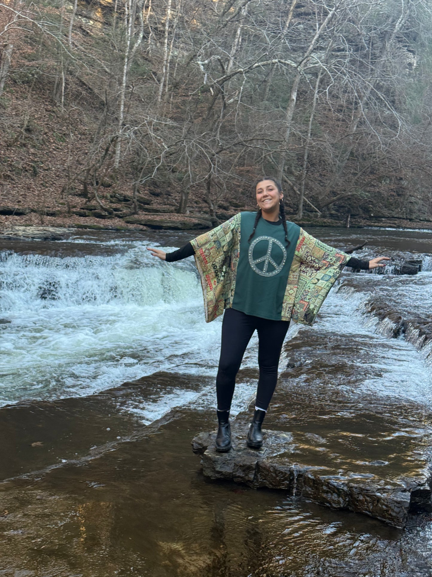 Recycled Peace Sign Top