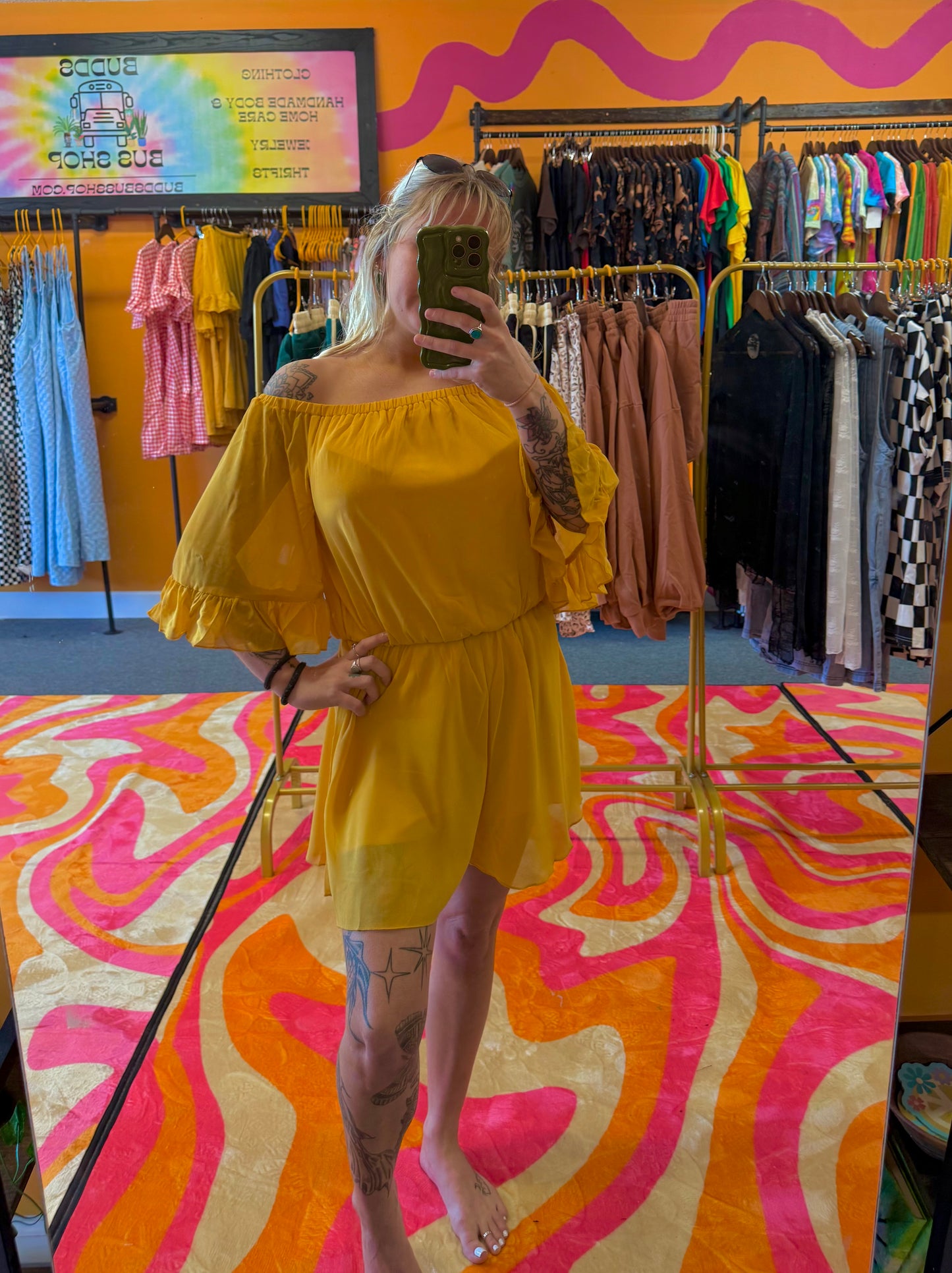 Off the shoulder ruffle Romper