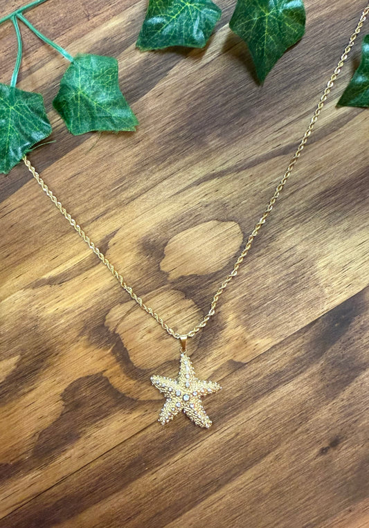 Stainless steel 18k gold plated small starfish