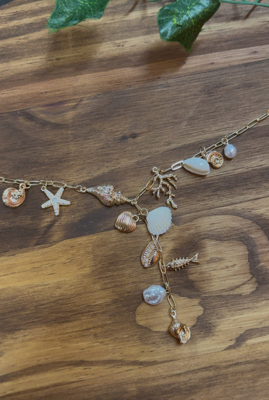 Sea life charms necklace stainless steel