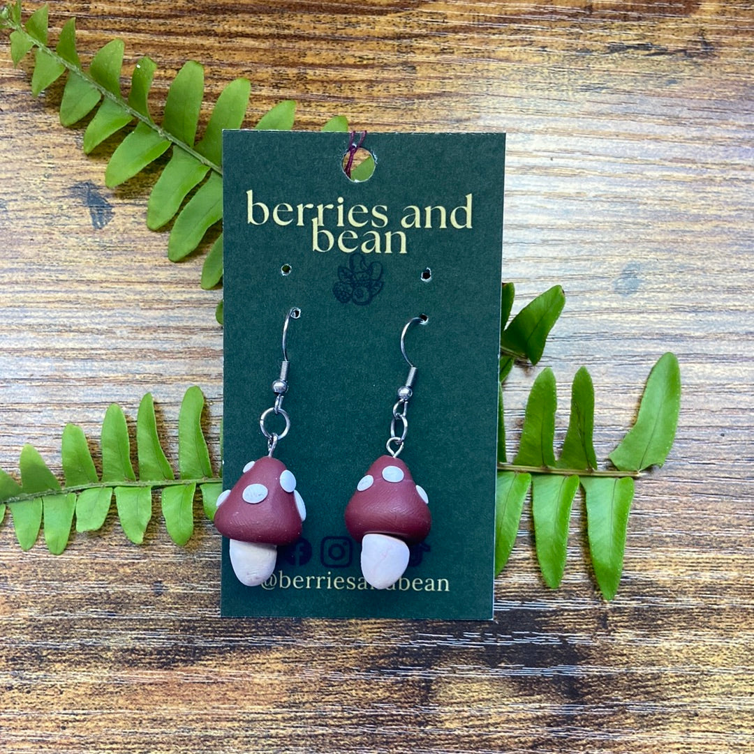 3D Mushroom Clay Dangles