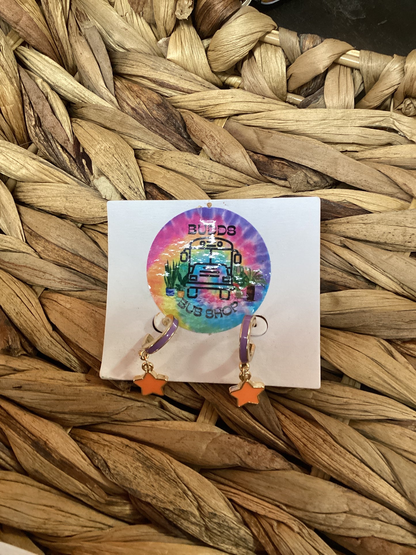 Pink + Orange Star Earrings