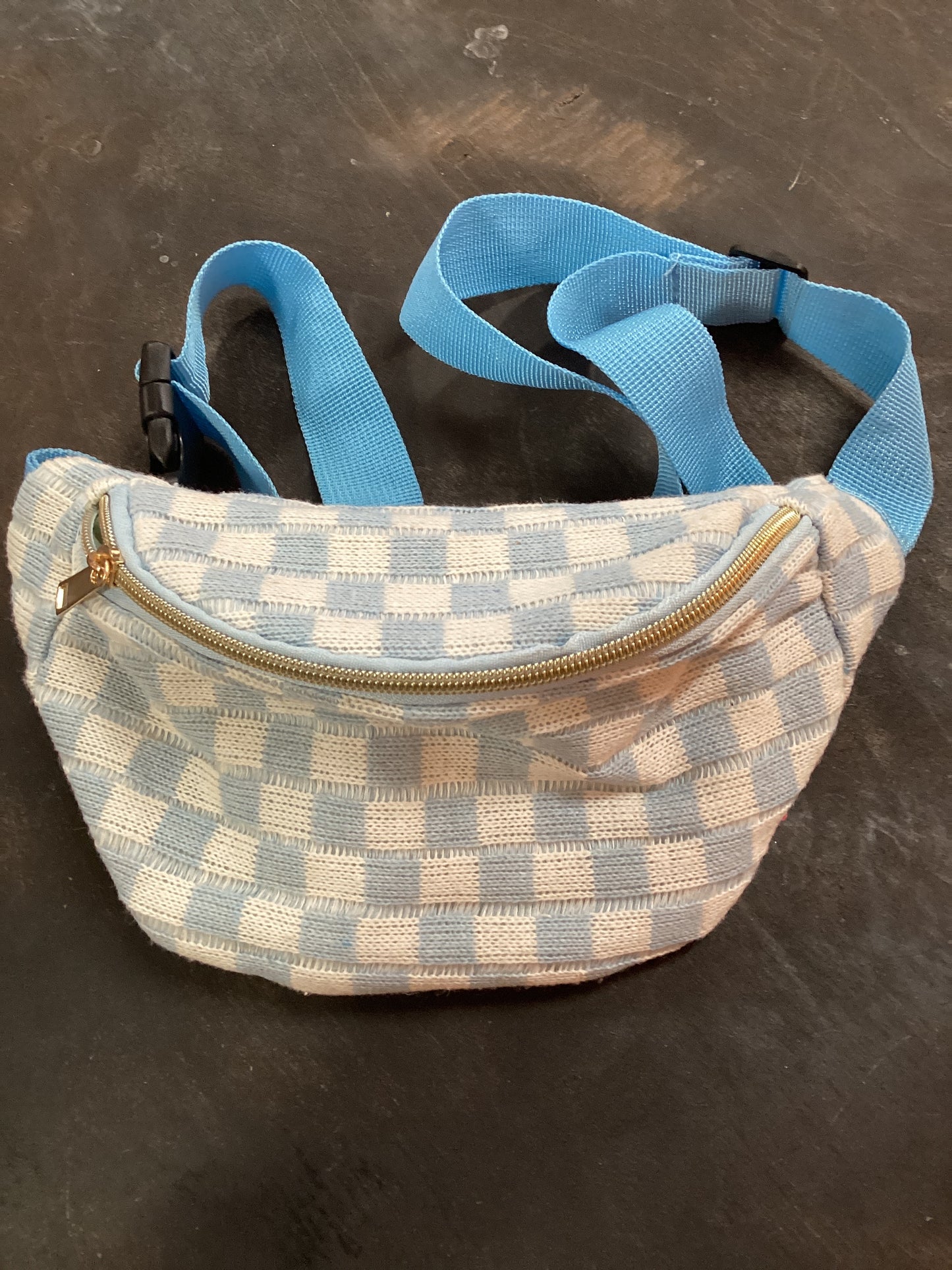 Blue Checkered Fanny Pack