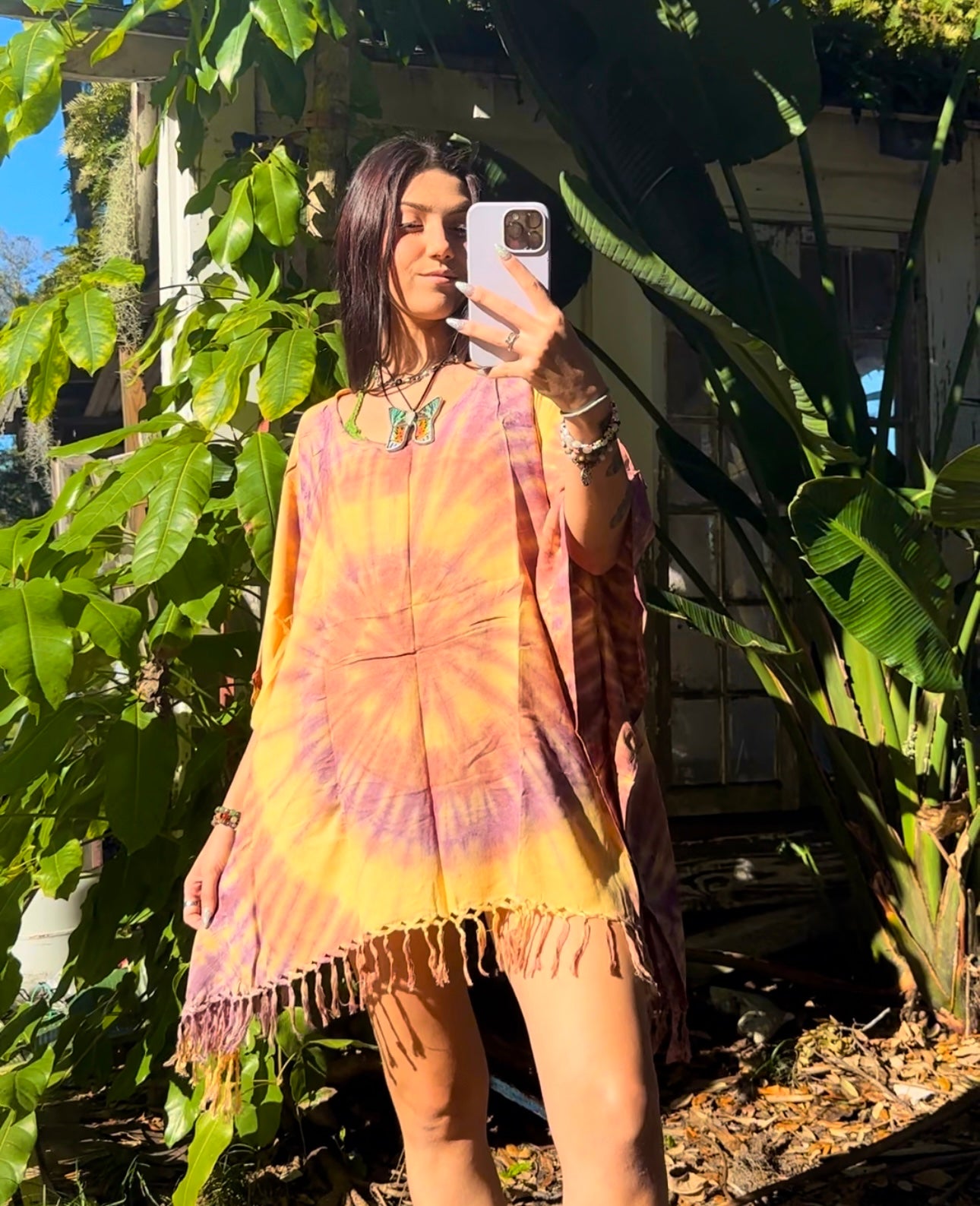 ETHEREAL TIE DYE PASHMINA PONCHO