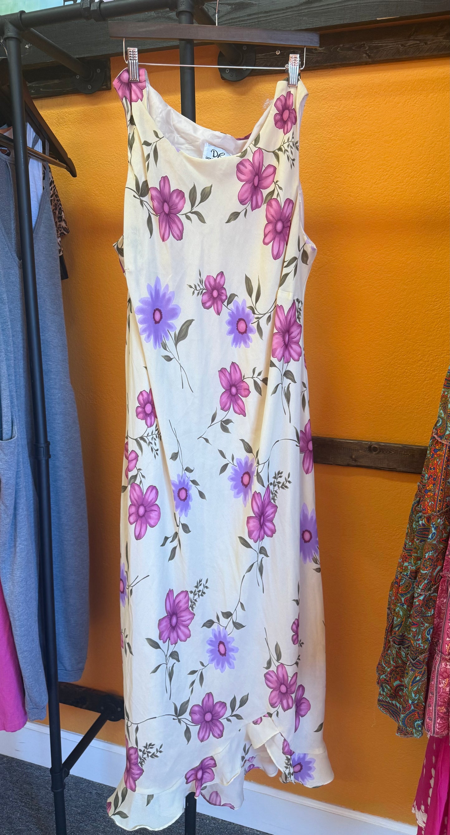 Yellow Floral Long Dress (Large)