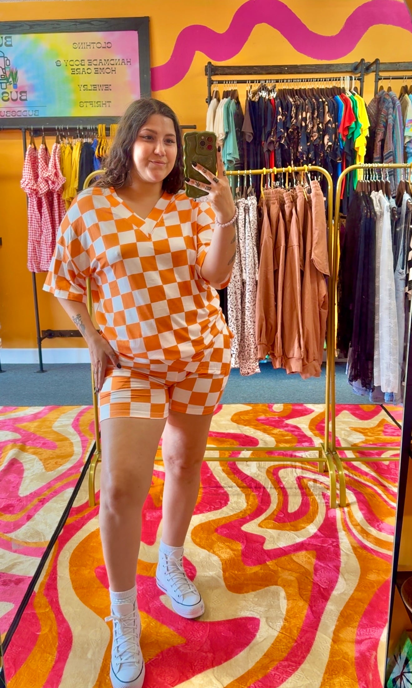 Orange/ White Checkered Set