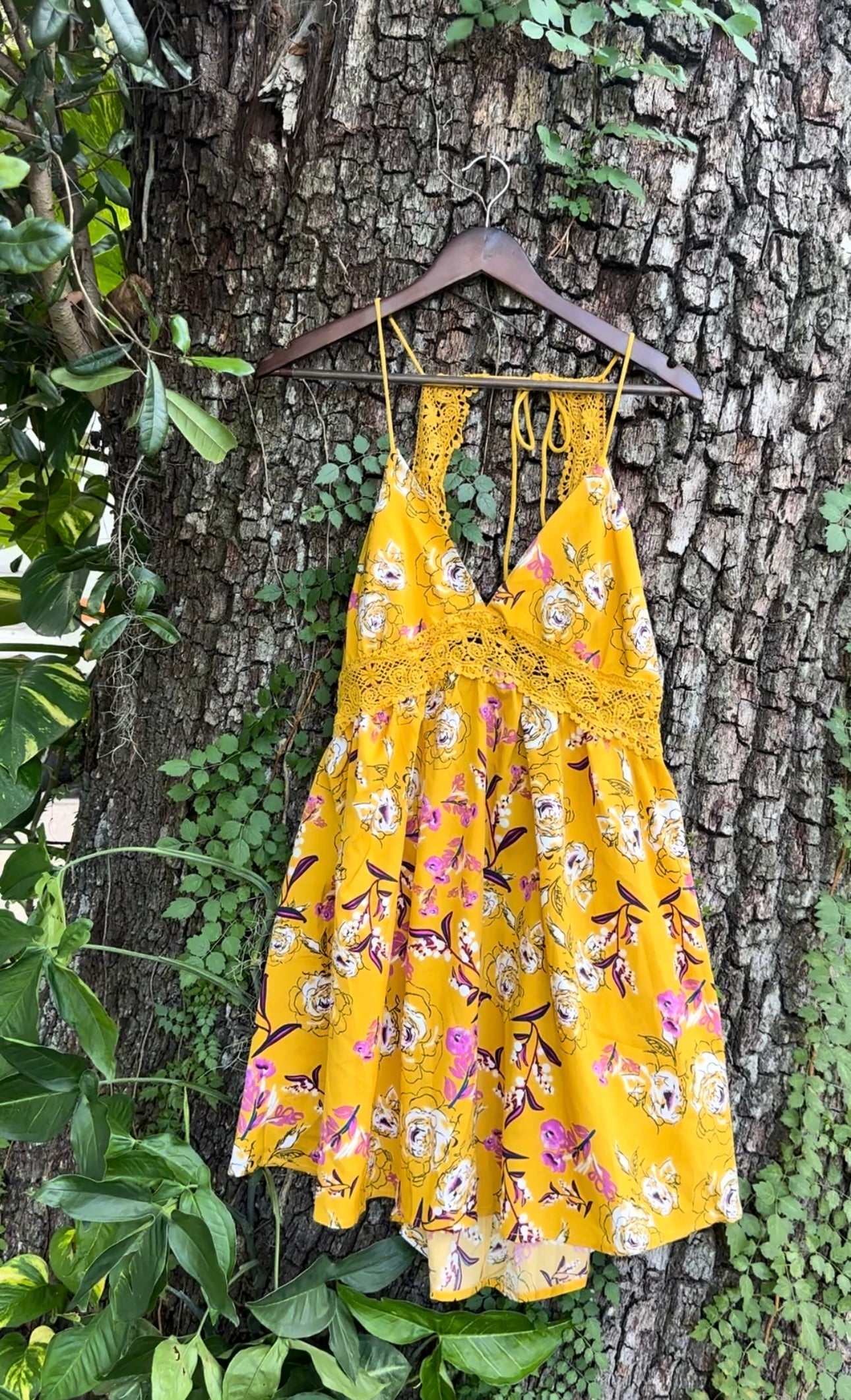 Yellow Floral Dress (S/medium)