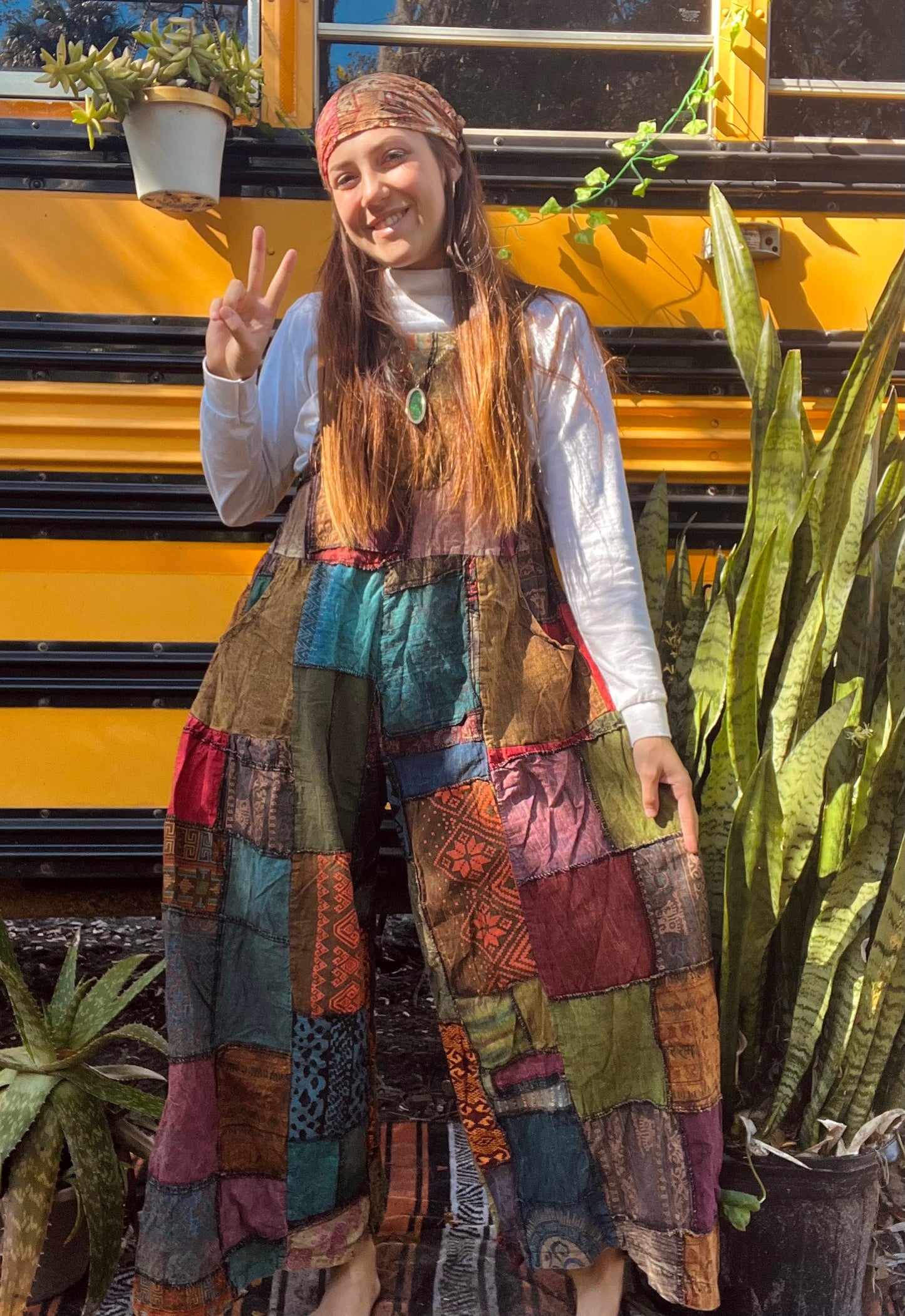 Palazzo Patchwork Overalls