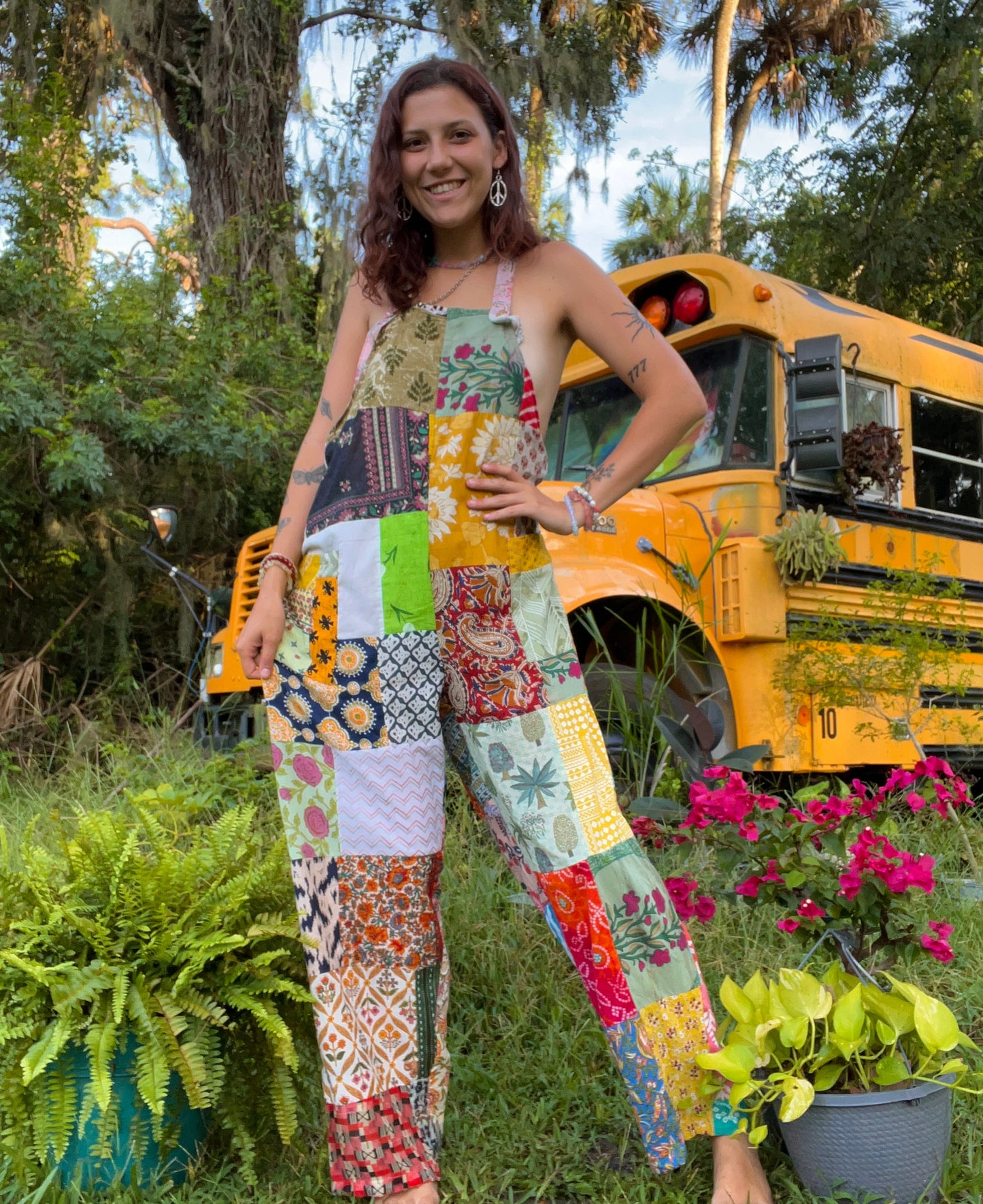 Recycled Patchwork Overalls