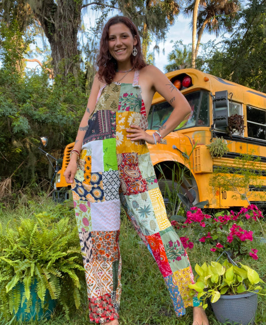 Recycled Patchwork Overalls