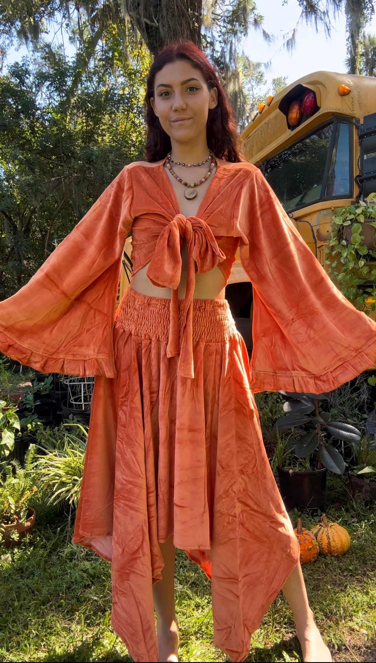 FAIRY DUST VELVET BELLSLEEVE TOP