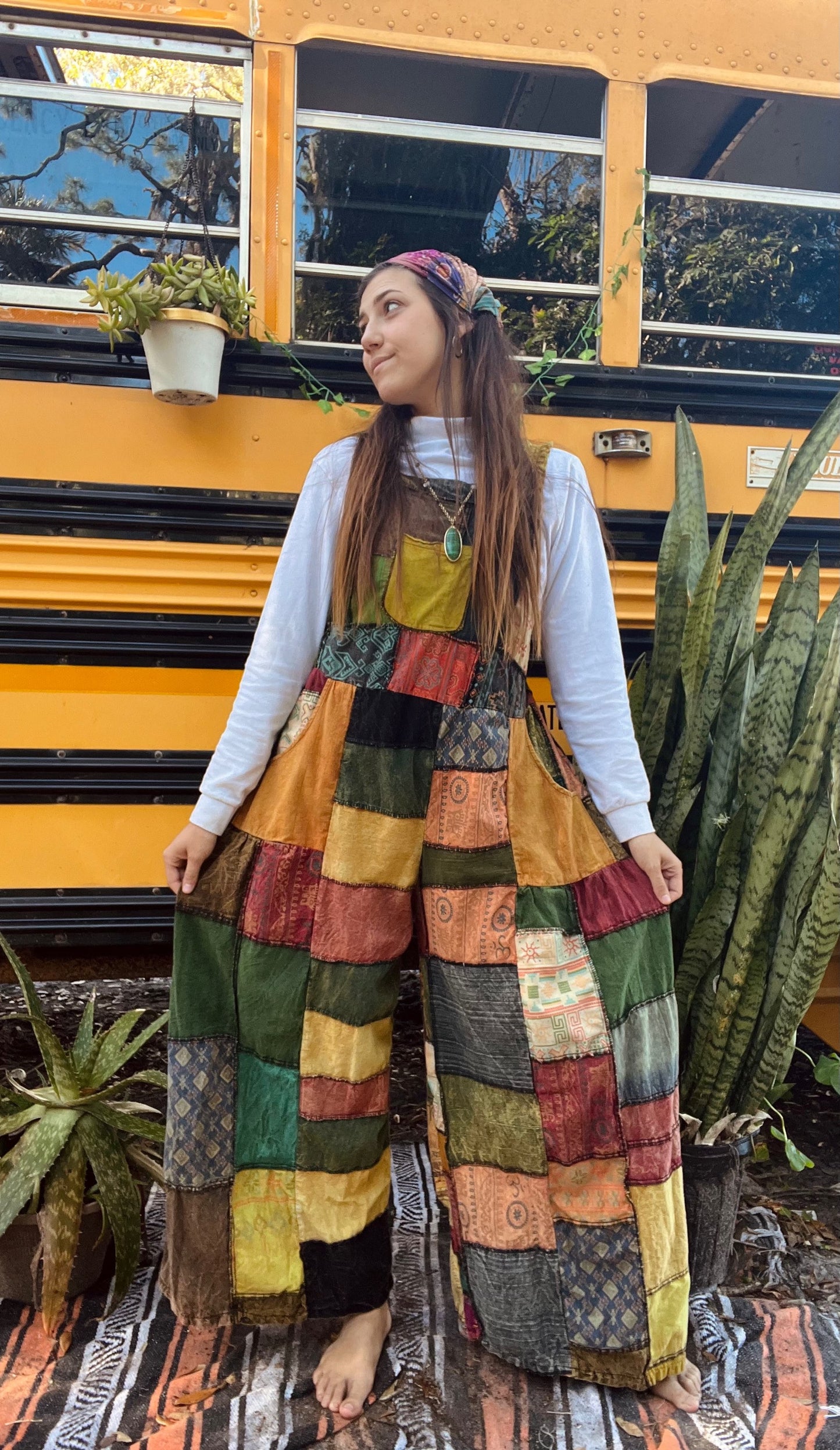 Palazzo Patchwork Overalls