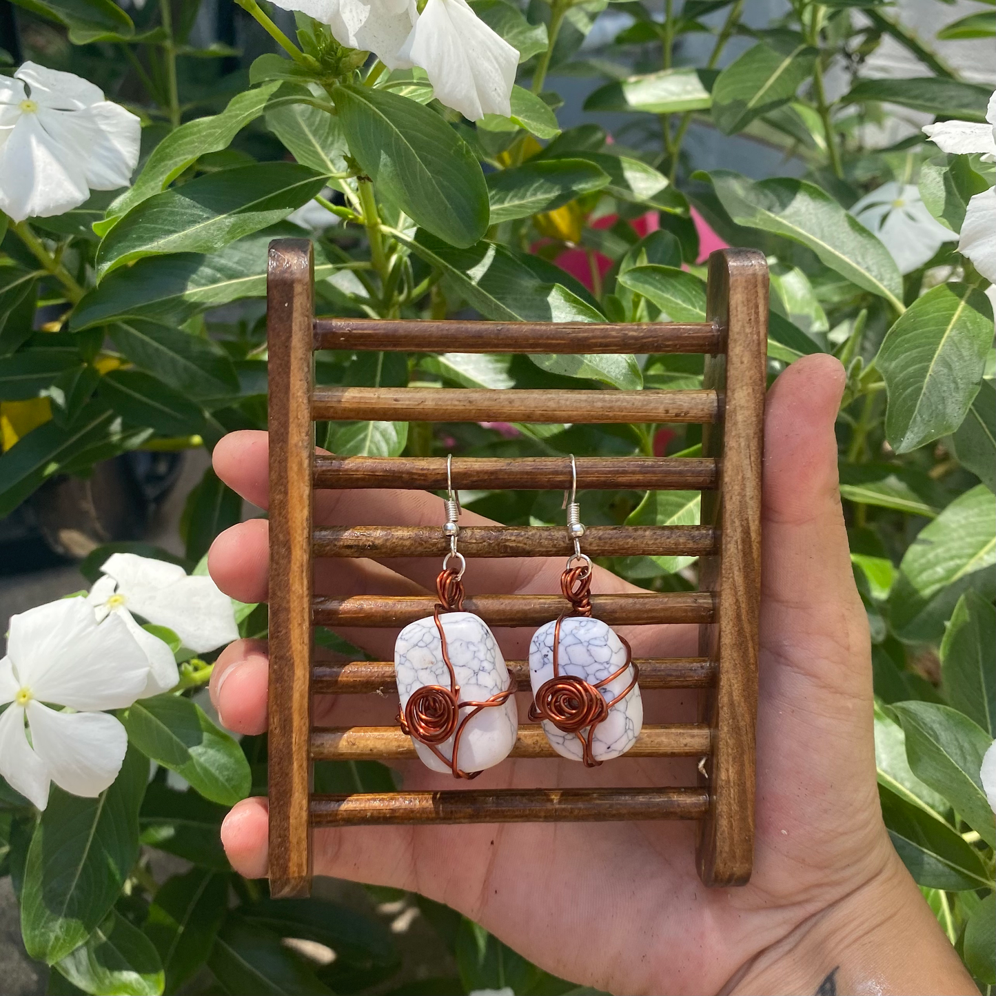 White Howlite Earrings