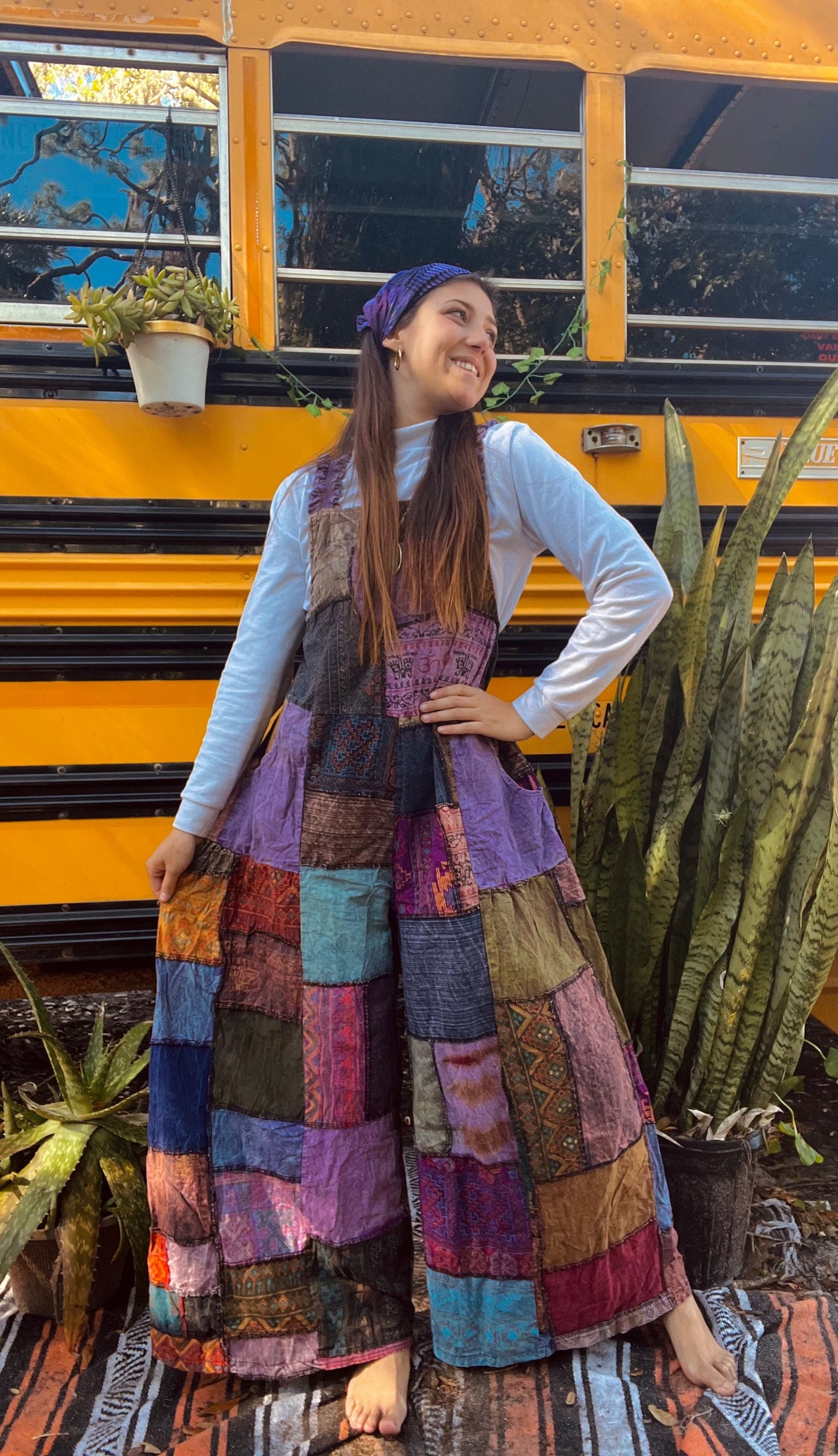 Palazzo Patchwork Overalls