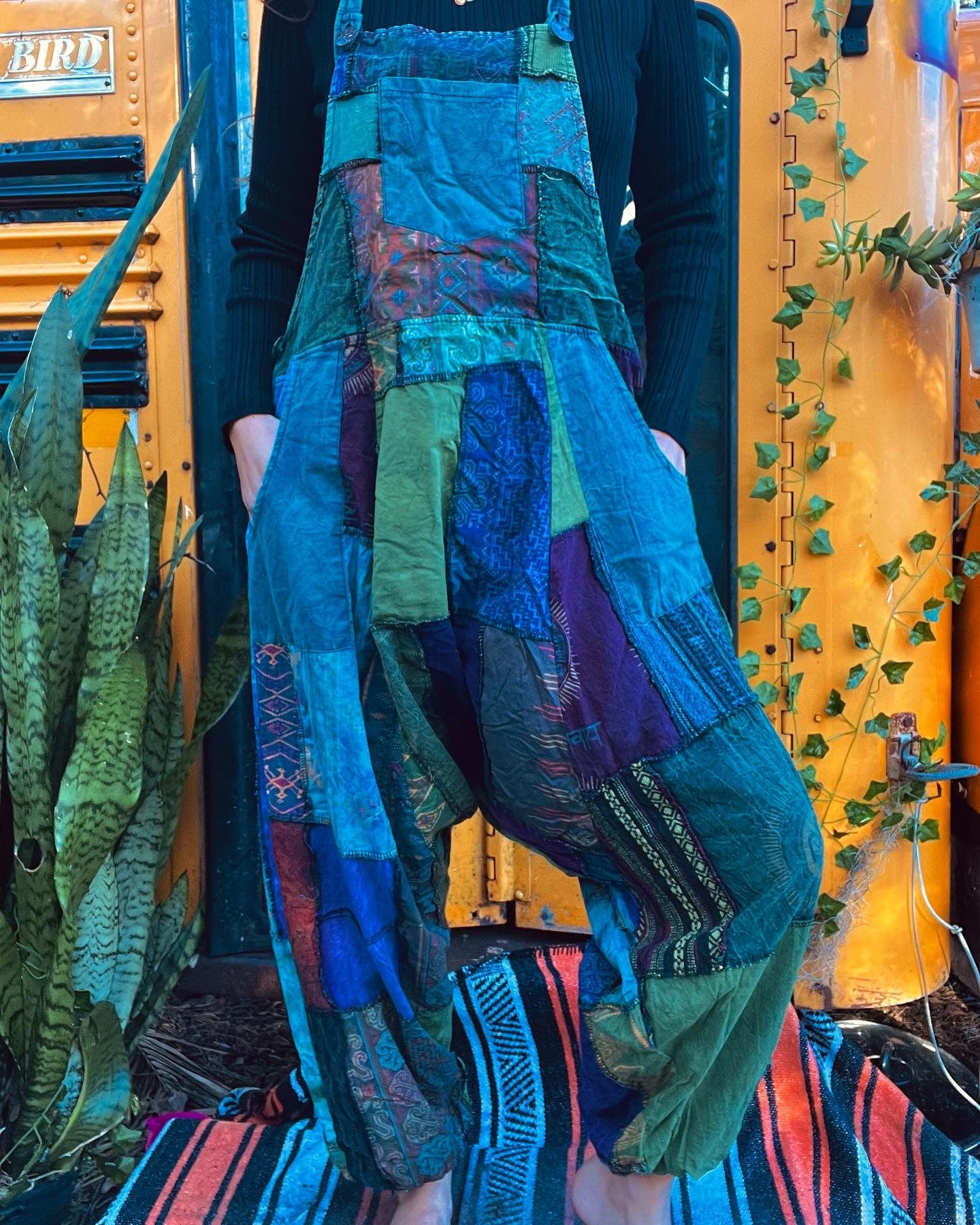 Cuffed Lana Del Rey Patchwork Overalls