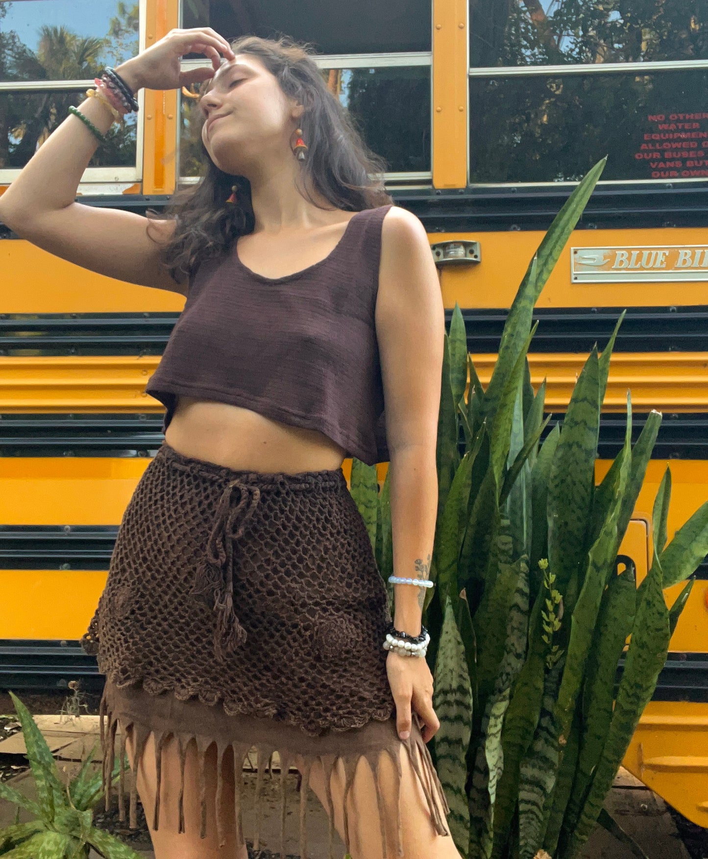 EARTHY FISHNET SKIRT