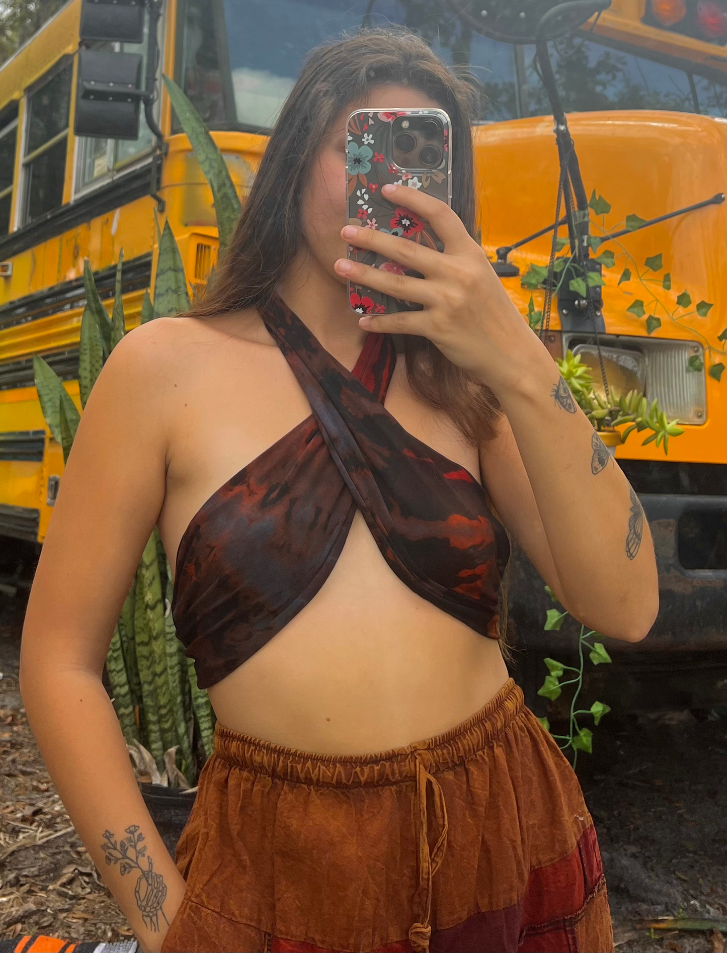 THREE WAY DYED BANDUE TOP