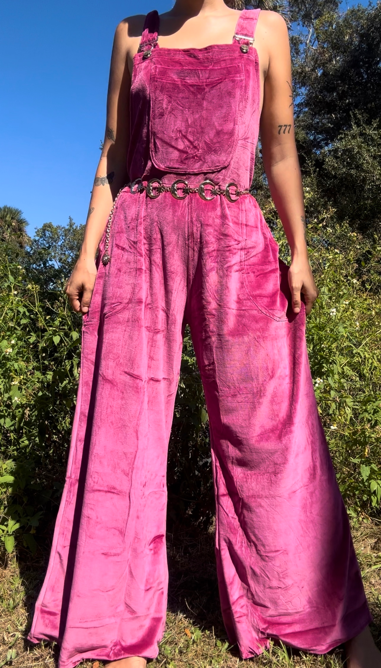 FLOWER CHILD VELVET OVERALLS