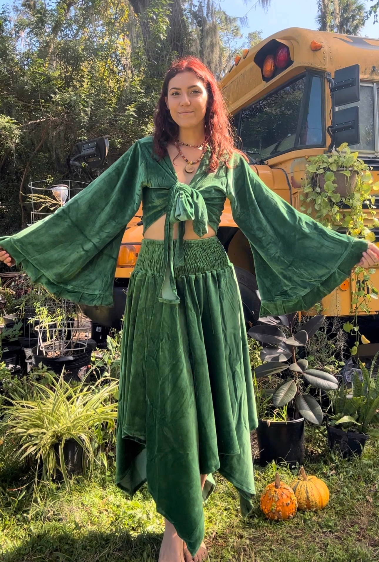 FAIRY DUST VELVET BELLSLEEVE TOP