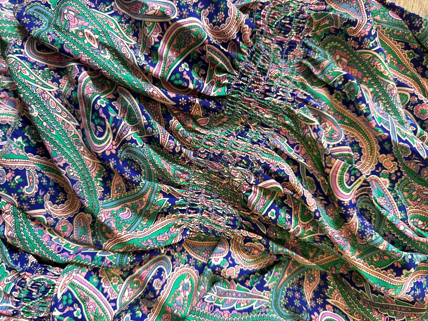 Ruffle Paisley Off The Shoulder Top