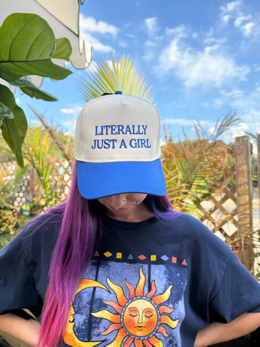 BLUE LITERALLY JUST A GIRL HAT