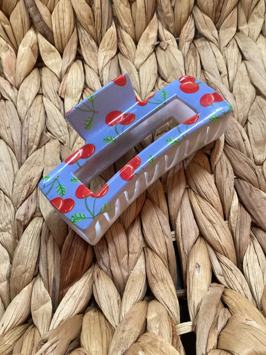 Blue Cherry Claw Clip