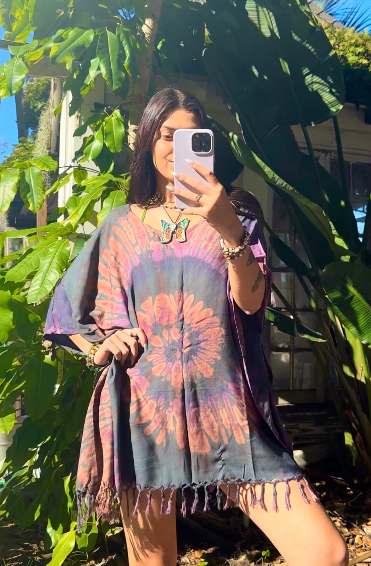 ETHEREAL TIE DYE PASHMINA PONCHO