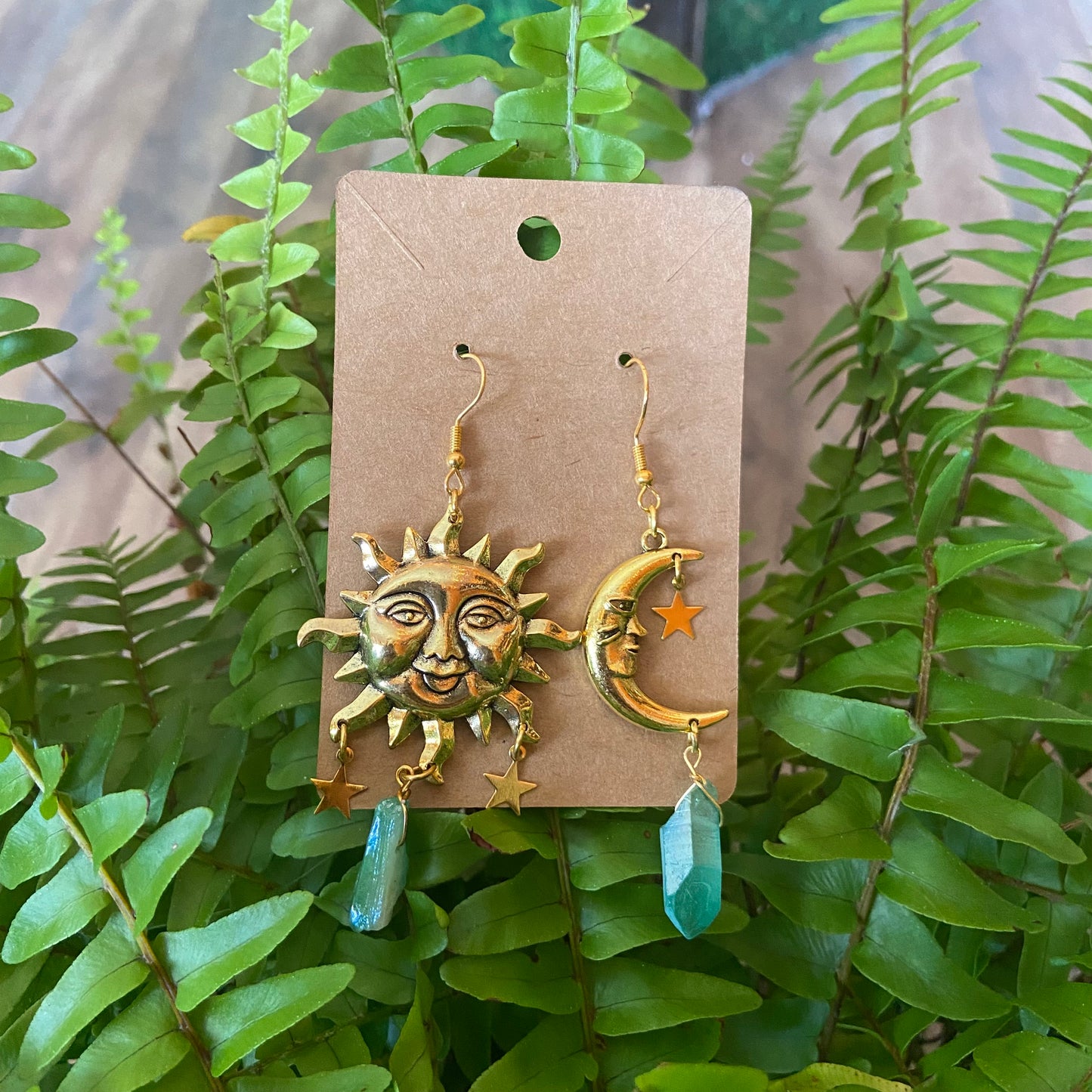 Sun And Moon Crystal Earrings