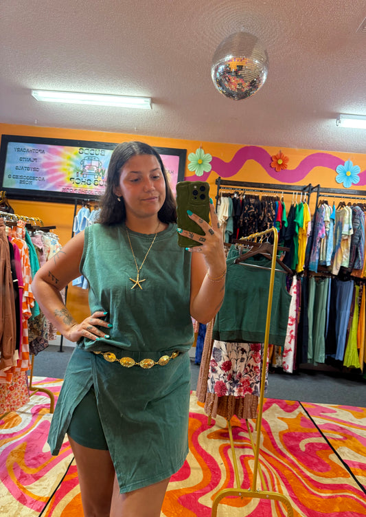 Green skort set
