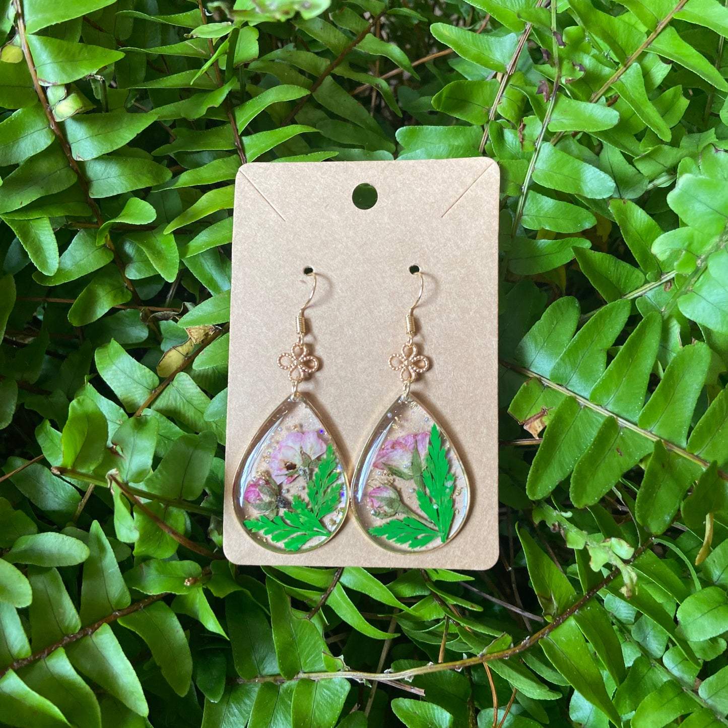 Rose and Fern Earrings