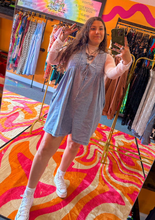 Denim V-Neck Romper
