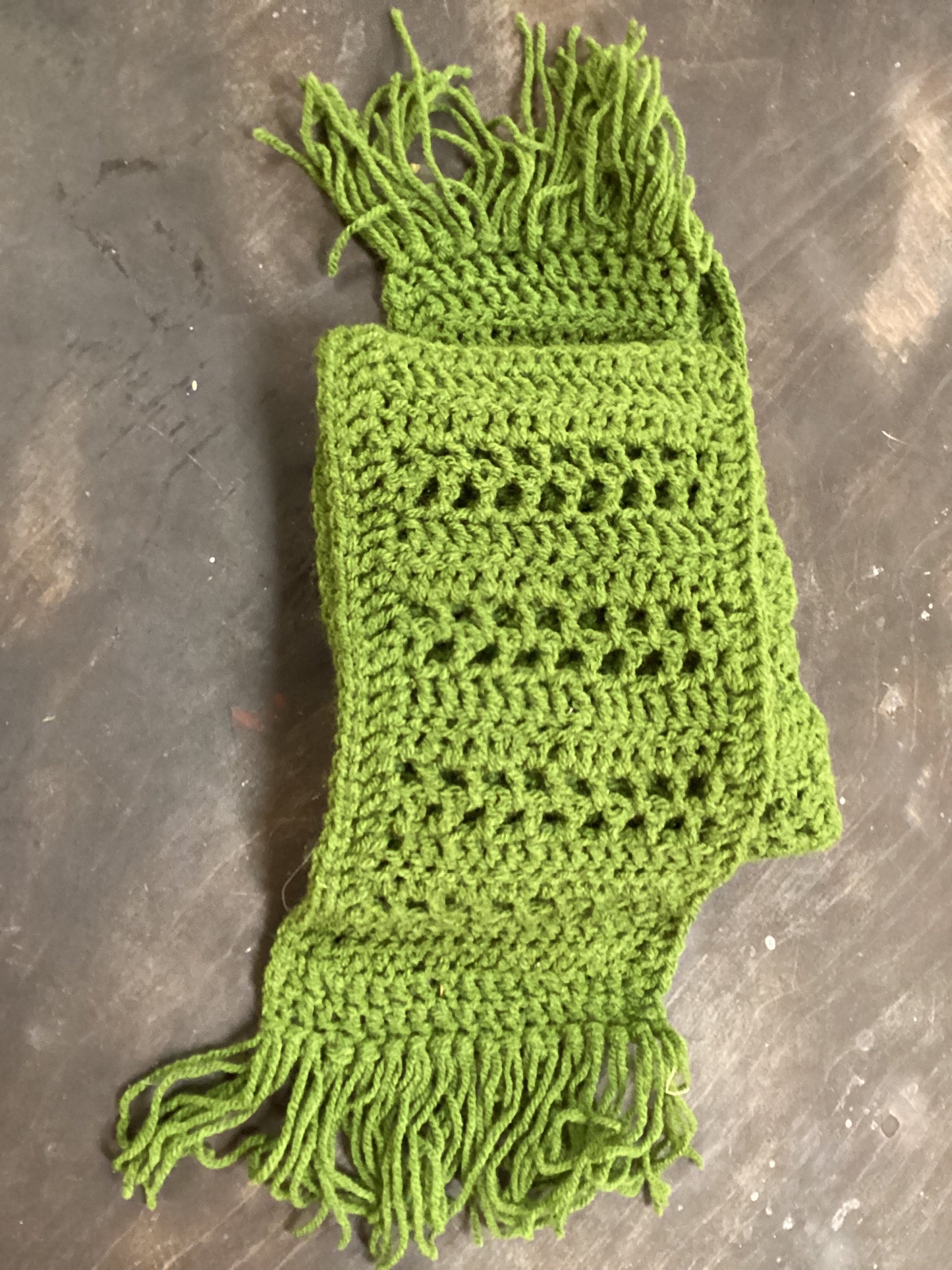 Green Crochet Scarf