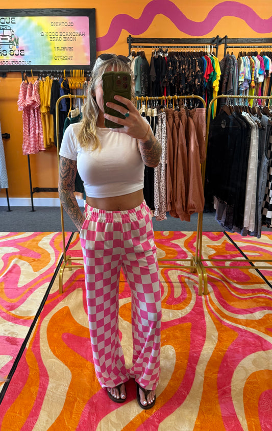 Pink/White Checkered Pants